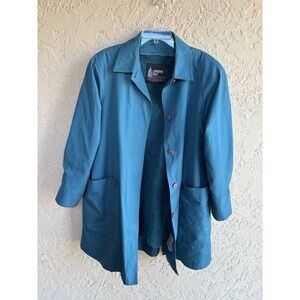Vintage London Fog Teal Sz 18 Weather Woman Trench Coat Removable Fleece Liner,